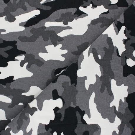 Tissu Jersey Army Camouflage Gris Ma Petite Mercerie