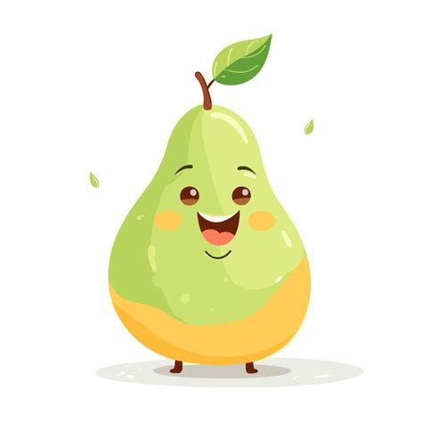 Premium Vector Funny Pear In Kawaii Style Vector Illustration