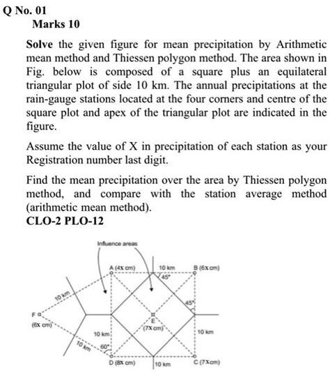 SOLVED Solve The Given Figure For Mean Precipitation By The Arithmetic