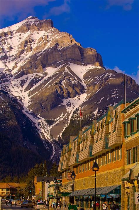 Banff Avenue With Cascade Mountain In Background Banff Banff National