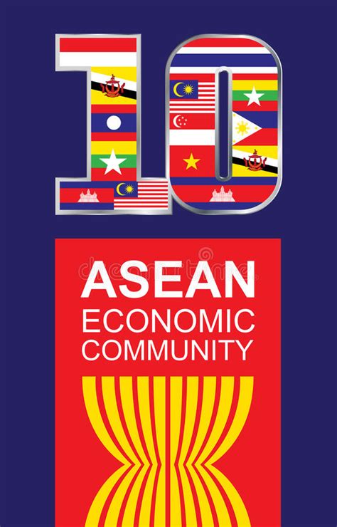 Aec Asean Economic Community World Map Stock Vector Illustration Of