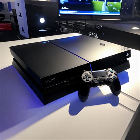 Lexica - A photo of a PlayStation 4 console. The console is black, and ...