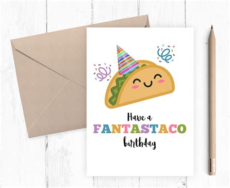 Taco Birthday Card Funny Birthday Card Taco Lover Funny - Etsy