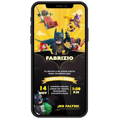 Invitaci N Digital Lego Batman Divino Detalle