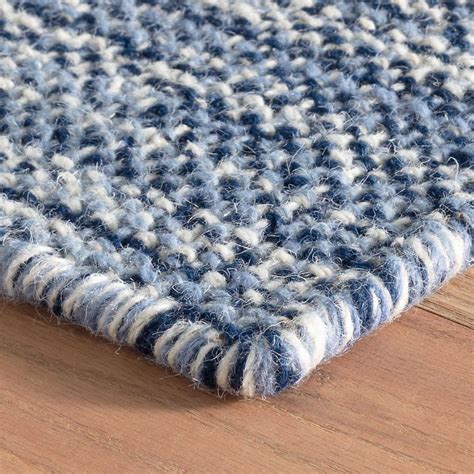 Bella Navy Woven Wool Rug Maine Cottage¨