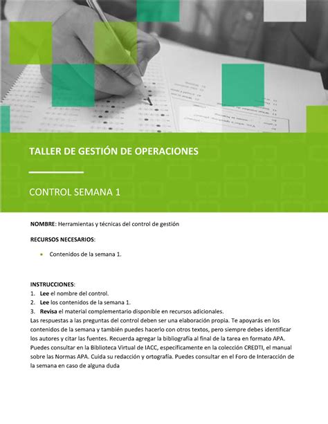 S Control Set C Talgp Nombre Herramientas Y T Cnicas Del