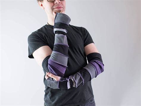 Ooak Purple Arm Warmers Gray Arm Warmers Multi Colored
