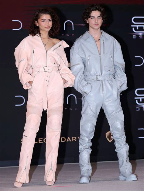 Zendaya And Timothee Chalamet Wear Matching Jumpsuits While Promoting