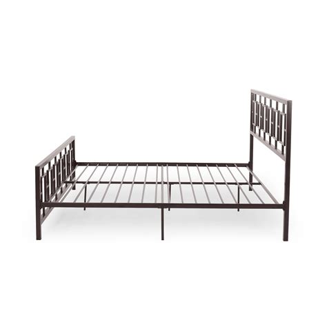 Noble House Krystin Modern King Size Iron Bed Frame Hammered Copper