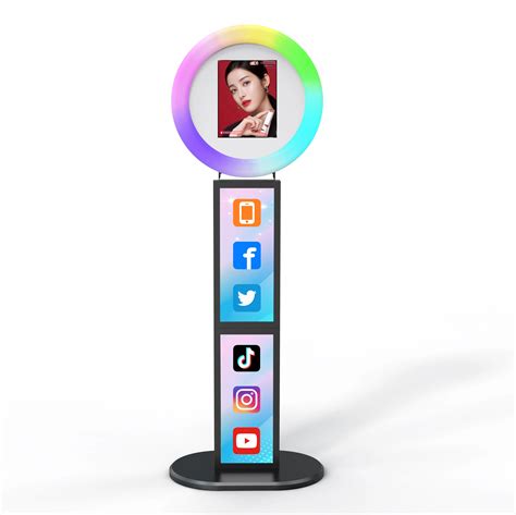 Wall Mounted Ring Light Led Photo Booth Kiosk For Ipad