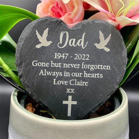 Personalised Memorial Plaque Engraved Grave Stone Slate Etsy