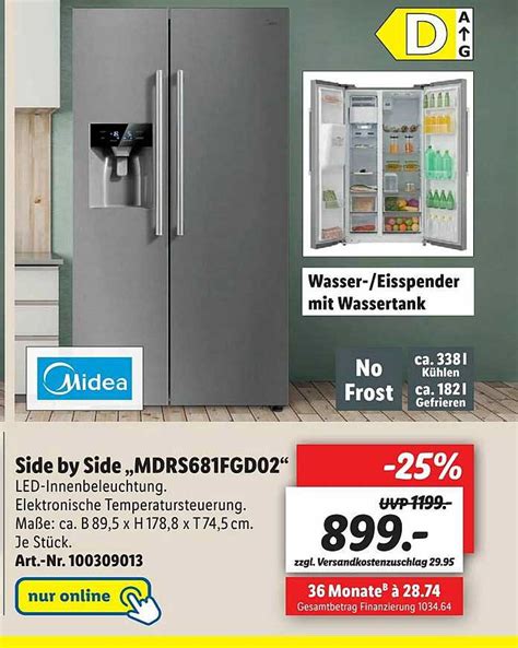 Midea Side-by-side Mdrs681fgd02 Angebot bei Lidl - 1Prospekte.de