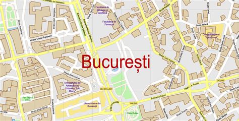 Bucharest Romania Map Vector Exact City Plan Detailed Street Map Adobe