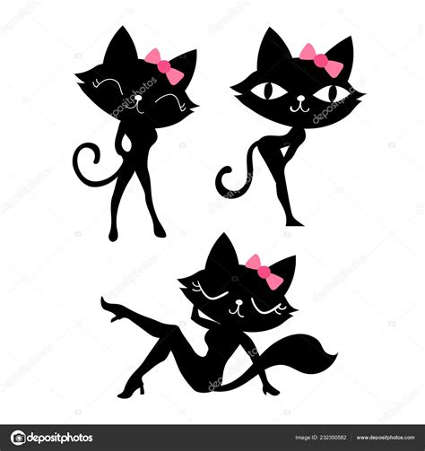 Sexy Cat Silhouette Vector