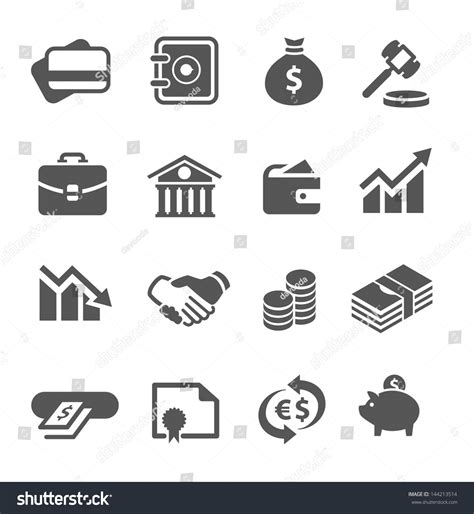 Simple Financial Icons Stock Vector Royalty Free 144213514 Shutterstock Icon Flyer