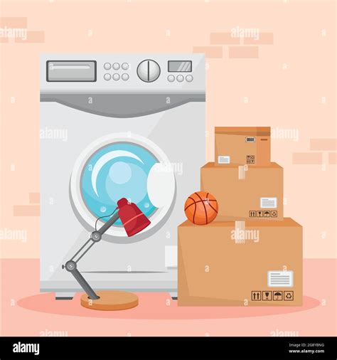 Moving Washing Machine Stock Vector Image And Art Alamy