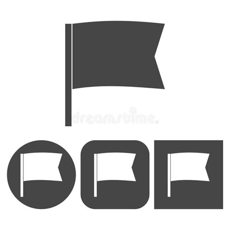 Icono De La Bandera Que Agita Iconos Del Vector Fijados Ilustración