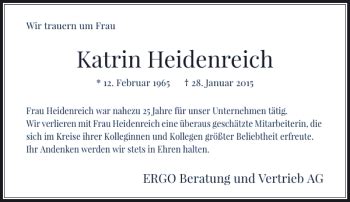 Alle Traueranzeigen F R Heidenreich Katrin Trauer Rp Online De