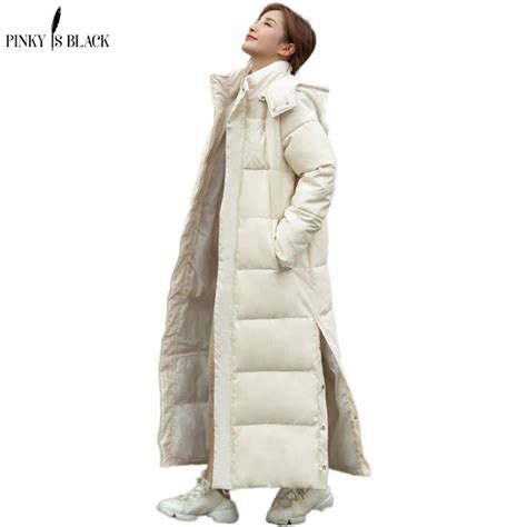 Pinkyisblack New X Long Hooded Parkas Fashion Winter Jacket Women