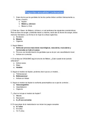 Preguntas Examen Sexualidad Pdf