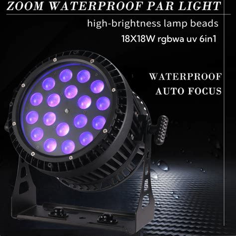 Outdoor Rgbwa Uv X W In Led Par Light Dmx Stage Dj Flat Par Lights