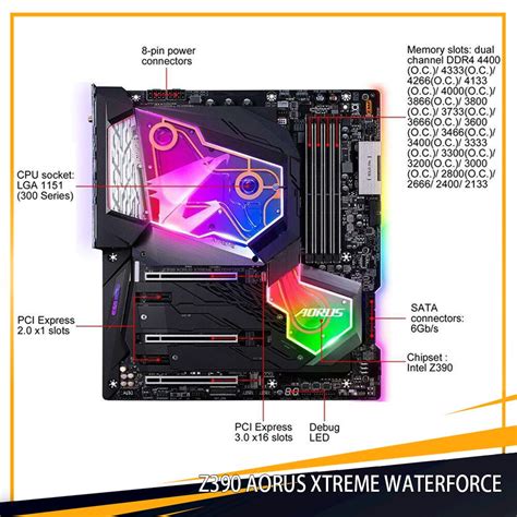 Z390 aorus xtreme waterforce para gigabyte placa mãe lga1151 ddr4 128gb