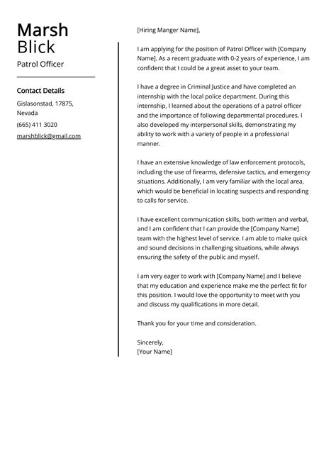 Patrol Officer Cover Letter Examples Template Tips