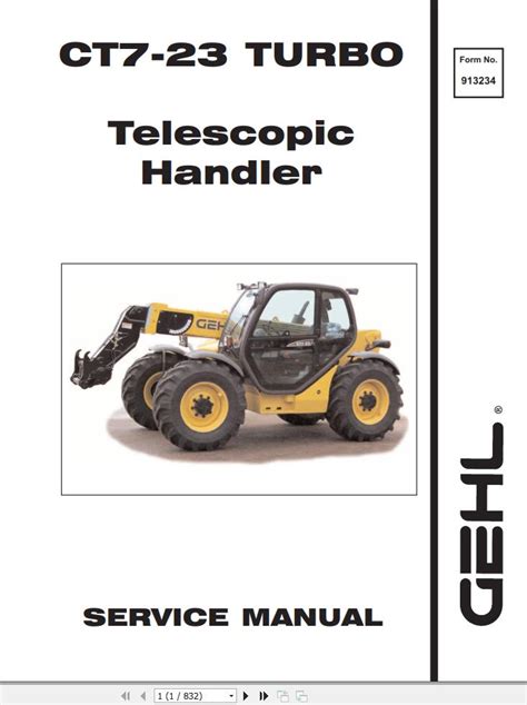 GEHL Telescopic Handlers CT7 23 Service Manual 913234 Auto Repair