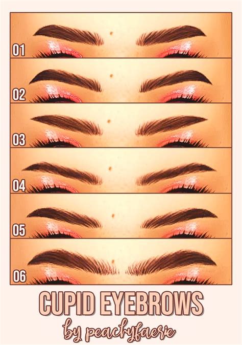 Cupid Eyebrows Set Peachyfaerie Sims Sims 4 Cc Makeup Sims 4