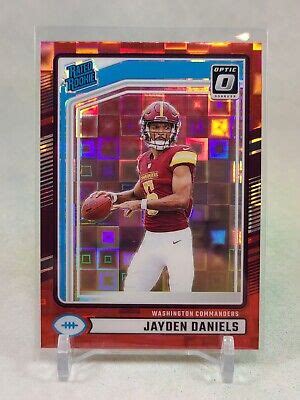 2024 Panini Donruss Jayden Daniels 389 Red Pandora Optic Prizm Rated