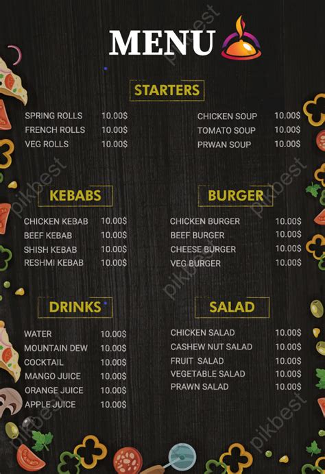 Exclusive Modern Food Menu Flyer Design Template Ai Free Download Pikbest