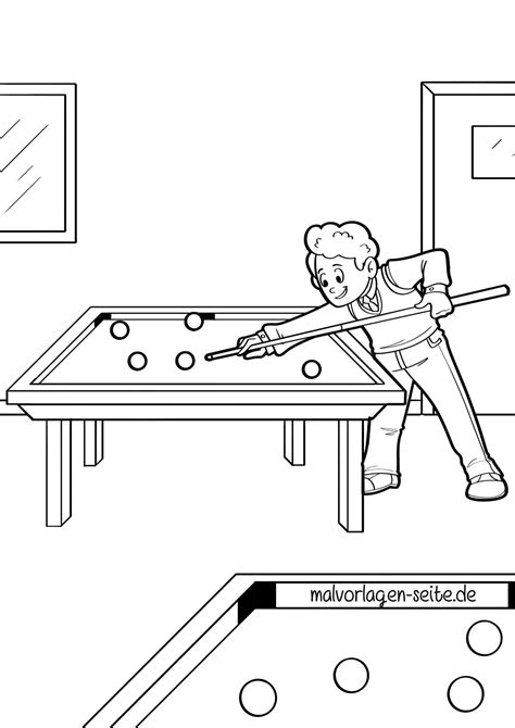 Malvorlage Billard Snooker Ausmalbild Kostenlos Herunterladen