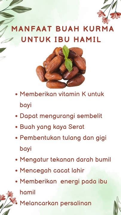 Manfaat Kurma Untuk Ibu Hamil Youtube