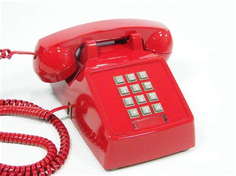 Vintage Telephone Cherry Red Push Button Phone By Ohiopicker