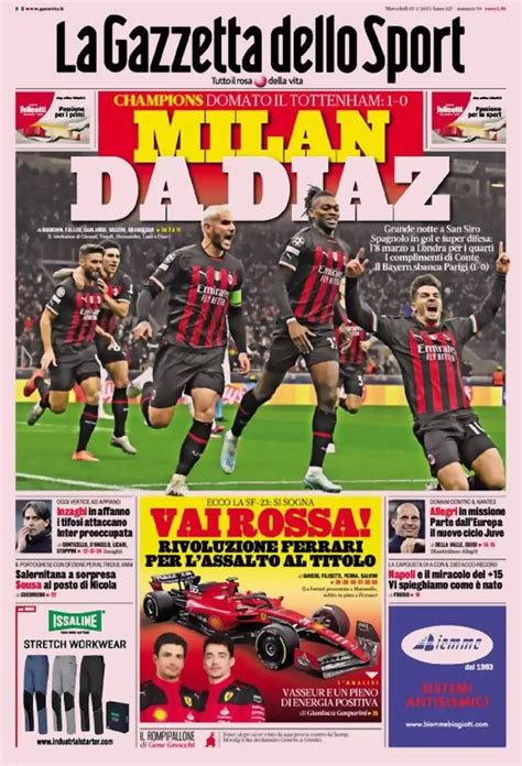 Rassegna Stampa Le Prime Pagine Dei Quotidiani Sportivi