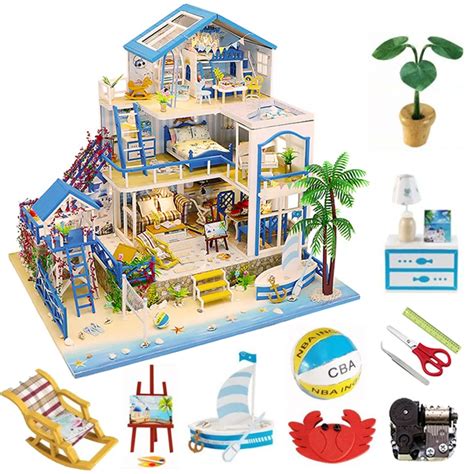 Grote Poppenhuis Diy Miniature Building Kits Zee Villa Poppenhuis