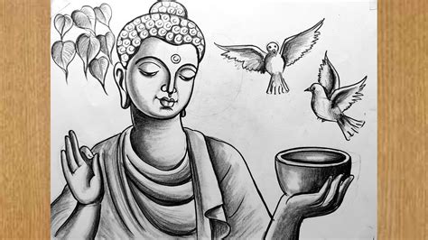 How To Draw Lord Buddha Easy Pencil Sketch Drawing Easy Pencil Art