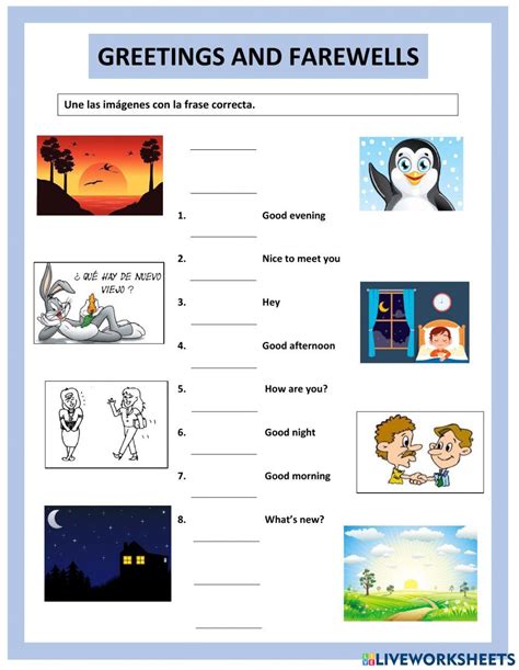 Greetings And Farewells Interactive Worksheet Topworksheets – NBKomputer