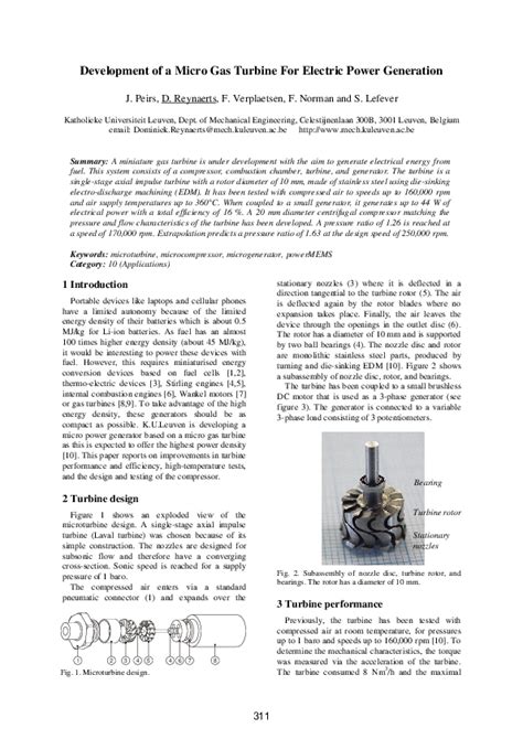 (PDF) DEVELOPMENT OF A MICRO GAS TURBINE FOR ELECTRIC POWER GENERATION | Jan Peirs - Academia.edu