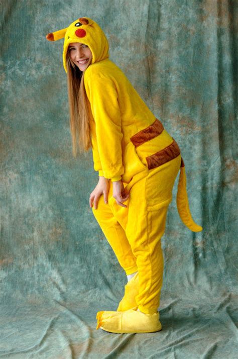 Pikachu Onesie Cute Pikachu Costume Pokemon Onesie Adult Etsy