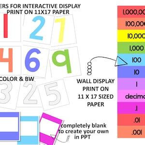 Rainbow Place Value Display Rainbow Color Palette Rainbow Classroom