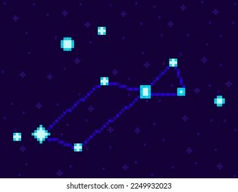 Lyra Constellation Pixel Art Style 8bit Stock Vector Royalty Free