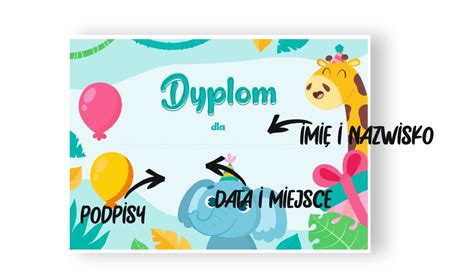 Dyplom urodzinowy Słoń A4 kup w sklepie online Ponpon Toys