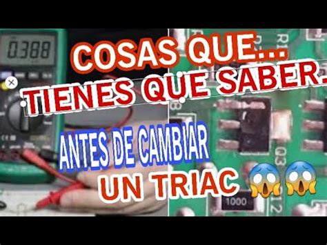 Como Medir Triac En Placa De Lavarropas Facil Youtube