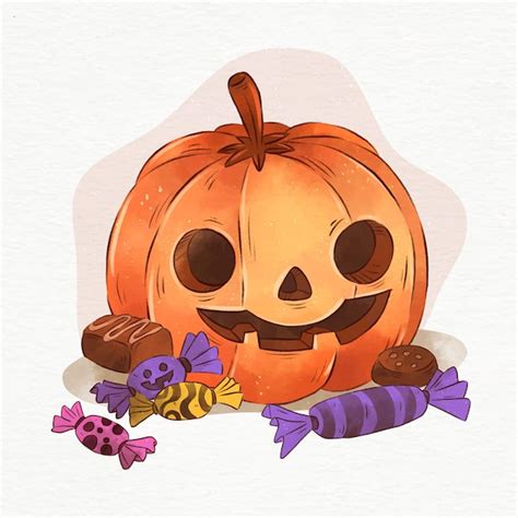 Premium Vector Watercolor Halloween Pumpkin Illustration