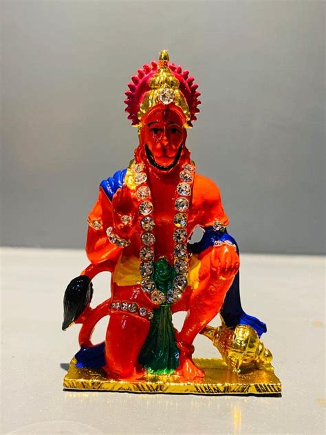 Buy Digital Comm Metal Hanuman Ji Ki Murti In Blessing Posture With