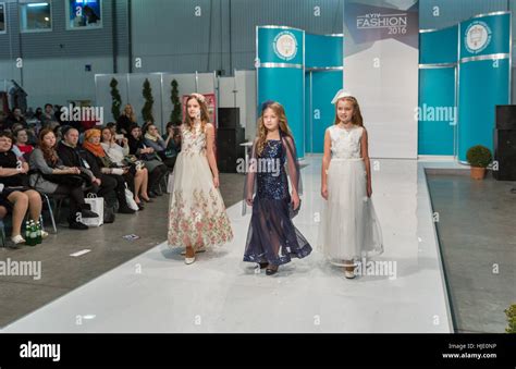 KIEV, UKRAINE - FEBRUARY 04, 2016: Children fashion models at Kyiv ...