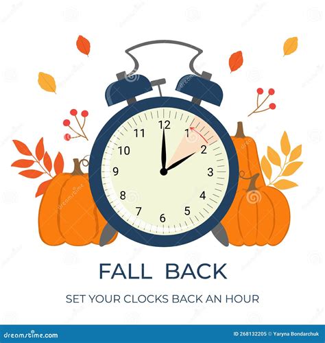 Daylight Saving Time Ends Concept Banner Fall Back Time Allarm Clock