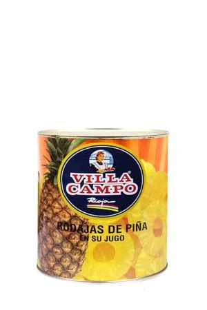 Piña en su jugo 8 rodajas lata 1 kg Dishergon