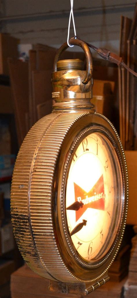 1961 Budweiser Rotating Clock Sign Ebay